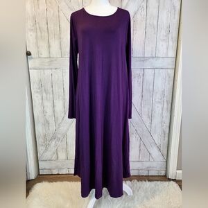Zenana Outfitters Deep Purple Long Sleeve Maxi Dress